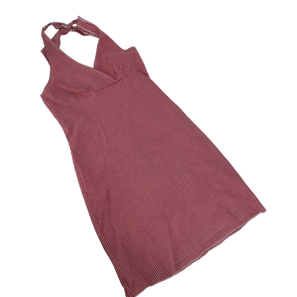 Y2K Hourglass Red Gingham Halter Dress Womens Large Retro